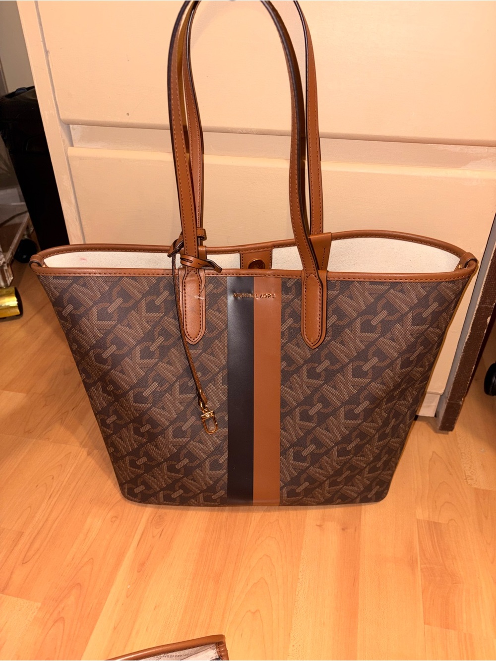 NWT Michael Kors Eliza Large East West Open Tote Bag - Brown/ Luggage - Picture 7 of 16